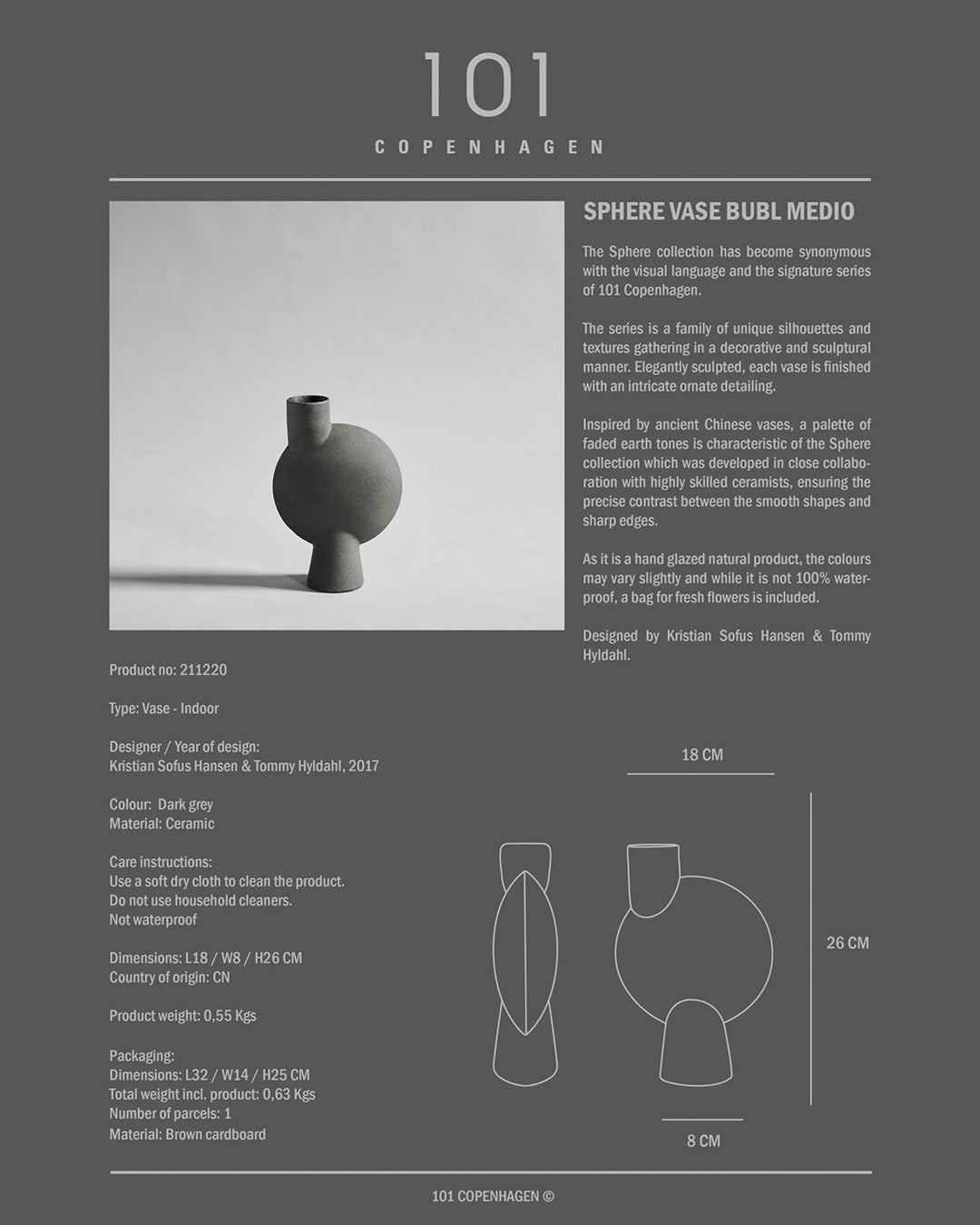 Sphere Bubl 泡泡花瓶 - 中型 - 沙色.