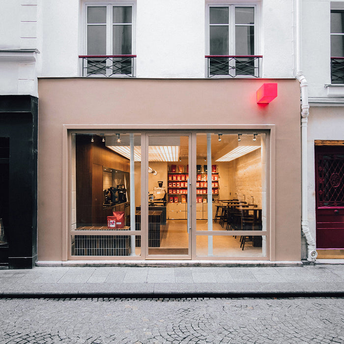 Parisian coffee roaster TANAT in the heart of the 2nd arrondissement on Rue Tiquetonne.